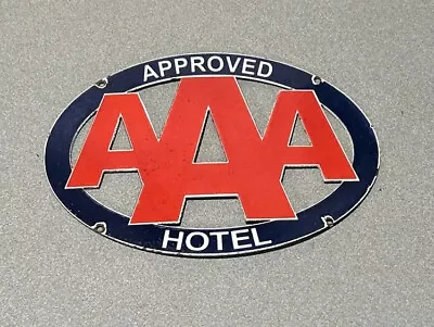 Vintage Rare 12” Aaa Hotel Porcelain Sign Car Gas Oil Truck Automobile • $99.99