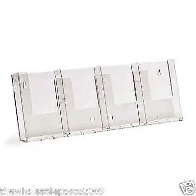 DL SIZE LEAFLET HOLDER 4 POCKET 1/3rd A4  NOT FOR A4 PORTRAIT WALL MOUNTED • £14.82