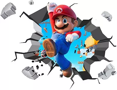 Super Mario Bros WALL EXPLOSION Decal Wall Sticker Home Decor Art Mural Kids 28 • $37.49