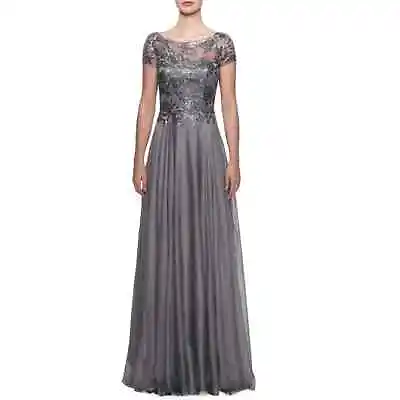 NEW LA FEMME Floral Lace & Satin Gown • $169