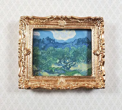 Miniature Vincent Van Gogh Framed Print Olive Trees Blue 1:12 Scale Handmade • $16.50