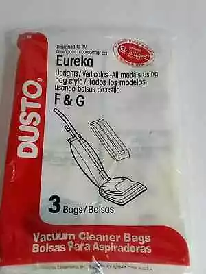 Pack Of 3 Vacuum Bags F&G Eureka Dusto For Upright Vacuum Cleaners Sweeping • $9.99