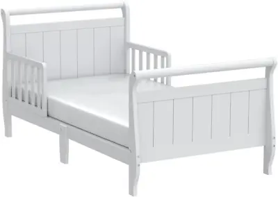 Delta Children Wood Toddler Bed Sleigh Crib White • $329