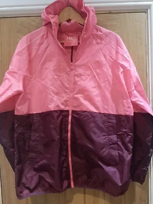 £4.95 • Buy M&S Pack Away Parka Shower Rain Resistant Jacket Light Weight Hooded Mac- Size M