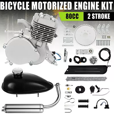 80CC Bicycle Motorized 2 Stroke Petrol Gas Motor Engine Full Set 26  28  Bike • $89.89