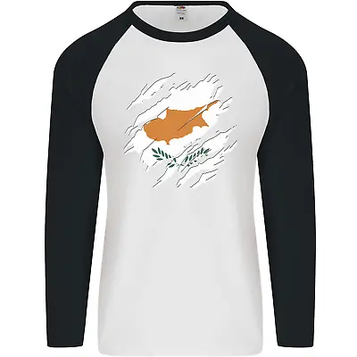 £9.99 • Buy Torn Cyprus Flag Cypriot Day Football Mens L/S Baseball T-Shirt