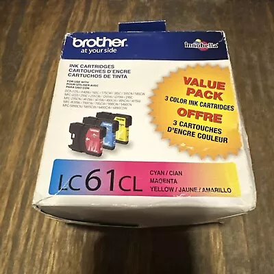 Brother LC61CL (LC61 3PKS) Ink Cartridges -  CYAN MAGENTA YELLOW Free Shipping • $24.99
