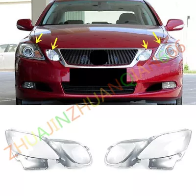 For Lexus GS 2006-2011 Both Side Headlight Clear Lens Cover Replace + Sealant • $208