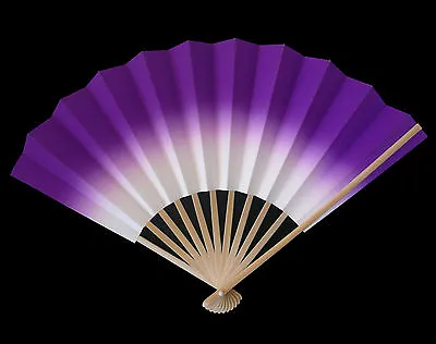 Japanese Odori Fan Geisha Dance Hand Held SENSU Folding Fan Purple Made In Japan • $19.95