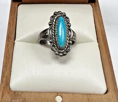 Vintage Bell Trading Post Sterling Silver Turquoise Ring Size 5 [034DuW] • $24.99