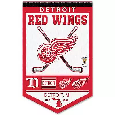 Detroit Red Wings History Heritage Logo Banner Flag • $19.95