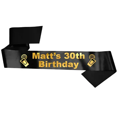 Personalised Birthday Sash Night Out Fun Drinks  - Any Age - 18th 21st 30th 40th • £4.95