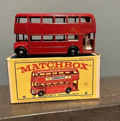 Matchbox No. 5 London Bus With Box 1968 Made In England • $10