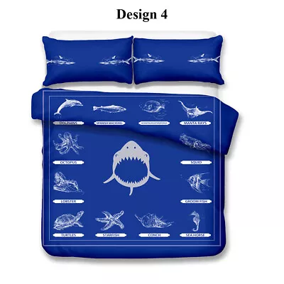 Nautical Ship Anchor Rudder Bedding Duvet Quilt Cover Set Birthday Holiday Gift • £8.39