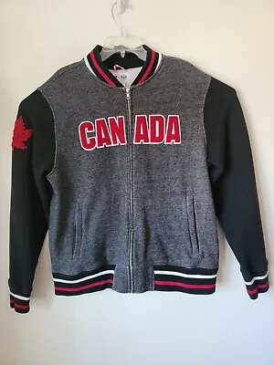 $35 • Buy Canadian Olympic Team Black Letterman Jacket Zip Up Collectible Mens Large 