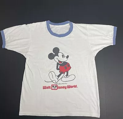 Vintage Mickey Mouse Walt Disney World Florida Disney Ringer Shirt  - READ Desc • $29.99