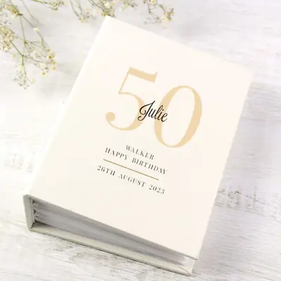 £17.99 • Buy Personalised 50th Birthday Photo Album - 6x4 Age 50 Album With Sleeves