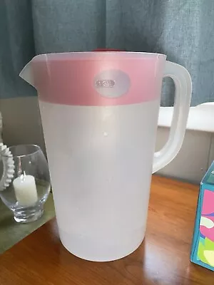 Rubbermaid Plastic Pitcher  1 Gallon Clear/Red Lid USA~L@@K!!!! • $12.99