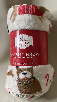 Holiday Time Christmas Plush Throw Dachshund Asst Dogs Blanket 48” X 58” NEW • $19.99
