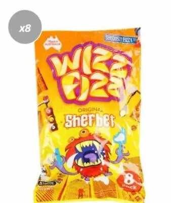 900842 8 X 12G PACKET WIZZ FIZZ ORIGINAL SHERBET SERIOUSLY FIZZY LOLLY CANDY • $6