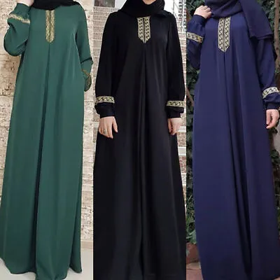 Muslim Women Dresses Lady With Belt Long Muslim Dress Dubai Abayas Cardigan Robe • £12.99