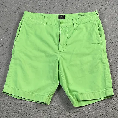 J Crew Stanton Shorts Mens 33 Green Lightweiht 100% Cotton Casual • $18