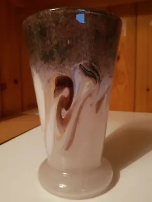 Beautiful Monart Vasart Strathearn - Scottish Mottled Pink/Purple Glass Vase • £0.99