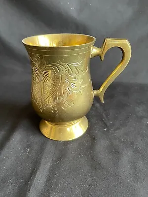 Beautful Brass Tankard Mug Etched & Saudi Arabia Inscribed On Side • $9