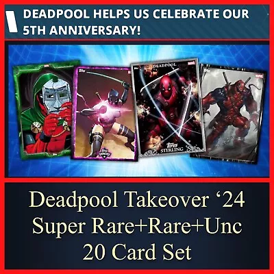 Deadpool Takeover 24-super Rare+rare+uncm 20 Card Set-topps Marvel Collect • $4.89