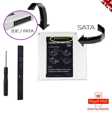 £9.50 • Buy New Pata IDE To SATA 12.7 Mm Universal 2nd HDD SSD Hard Disk Drive Caddy Adapter