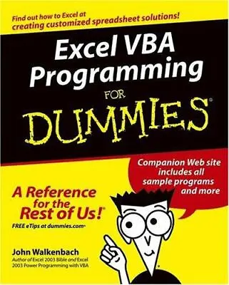 $4.27 • Buy Excel VBA Programming For Dummies By Walkenbach, John