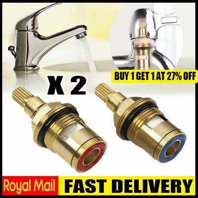 2 Replacement Brass Ceramic Disc Tap Valve Quarter Turn Cartridge Gland Insert • £4.99