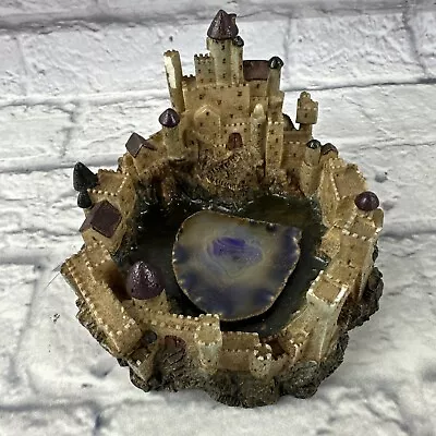 Myths And Legends Castle With Moat Ashtray Resin With Crystal Stone • $22.49