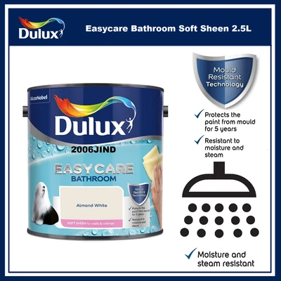 £21.47 • Buy Dulux Easycare Bathroom Soft Sheen Emulsion Paint 2.5L  Almond White