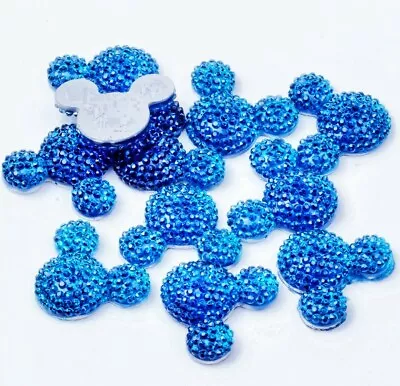 6PC Blue Mickey Mouse Flatback Embellishments Hair Bows Cupcake Toppers Crafts • $7.59