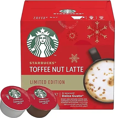 Starbucks TOFFEE NUT LATTE Winter Edition Coffee Pods For Dolce Gusto SHIPS FREE • $16.99