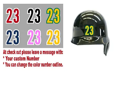 Player's Number 1.0  Softball Baseball Helmet Vinyl Decal Sticker Personalized • $2.75