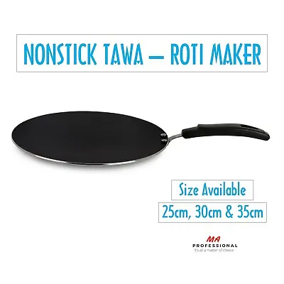 Non Stick Flat Tawa Crepe Pan Pancake Pan Roti Maker - Size:25cm 30cm & 35cm • £12.99