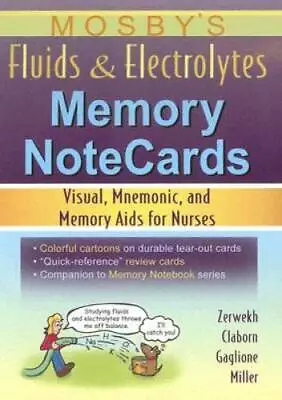 Mosby's Fluids And Electrolytes Memory Notecards : Visual Mnemonic And  - GOOD • $9