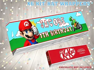 £1.20 • Buy PERSONALISED Mario Cart Kit Kat Label / Wrapper Ideal Party Bag Filler