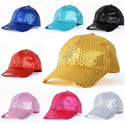 Unisex Shining Sequin Baseball Hat Sequined Glitter Dance Party Cap Clubwear • $3.99