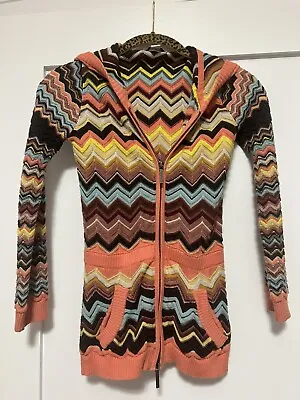 MISSONI For Target Zip-Front Hoody Sweater Zig-Zag Chevron Pattern Girls Small • $49.95