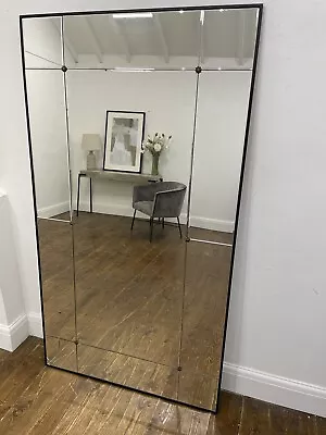 £100 • Buy BLACK METAL PANELLED WINDOW MIRROR 180x100cm (1353) 