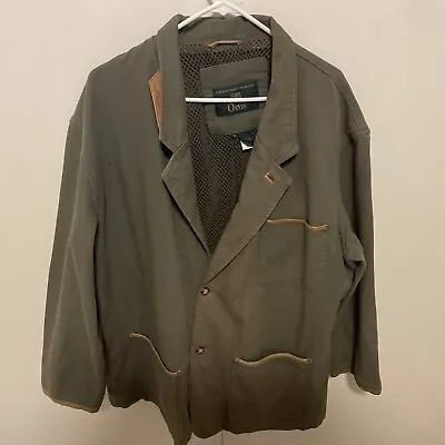 VTG ORVIS Size XL Mens Cotton Twill/Leather Zambezi Safari Jacket Khaki Coat • $257.31