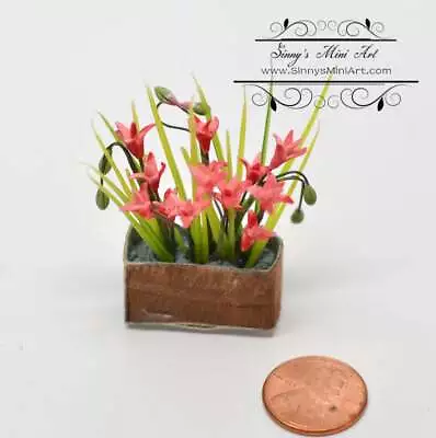 1:12 Dollhouse Miniature Tropical Maroon Flower Arrangement BD A203 • $12.64
