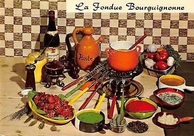 CPSM KITCHEN RECIPE EMILIE BERNARD La Fondue Burgundonne N 33 Unlacered • $3.20