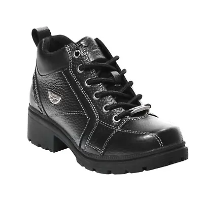 Milwaukee Motorcycle Women's Deceiver Black Leather Boots Size 10 Lace Up Ankle • $45.62