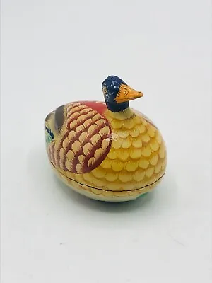 Vintage Lacquer Duck Trinket Or Ring Box Keepsake  • $6