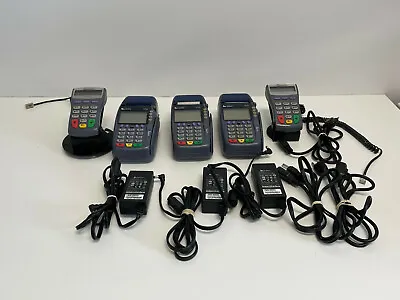 A24: Lot Of 3 Verifone Vx570 Credit Card Machine Terminal Printer W/ 2 Keypads • $160