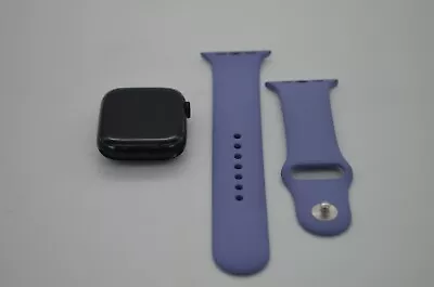 Apple Watch Series 7 45mm Aluminum Case With Purple Sport Band - Black (LTEGPS) • $144.95